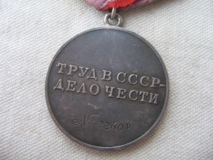 "За трудовую доблесть" №22608 на спец. доке.