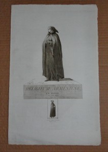 Гравюра 1780 г. Армения Монашеские ордена Монах 42-27 см.