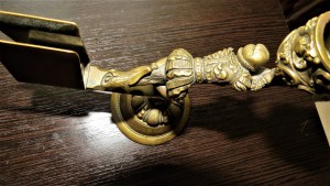 Подсвечник со спичечницей бронза
