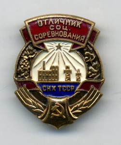 отличник Соц. Соревнования "СНХ ТССР ". (Булавка).