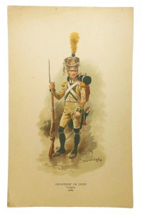 Четыре цветных литогравюры "Армия Франции"