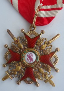 Орден Станислава 3 степени с мечами золото.