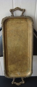 Поднос большой, латунь,штихель