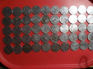 Япония 50 сен серебро 50 шт.