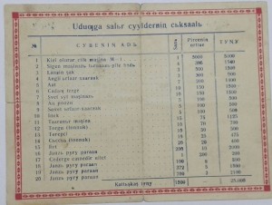 Тувинский Лотерейный Билет 1938 г