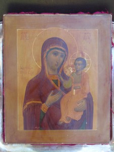 Иверская БМ . Серебро 84, эмали .
