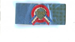 Нарукаыная повязка "Кронщтад-Париж 1897" с бумагой