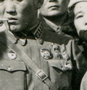 Монгольские чекисты с орденами, знаками и кортиками