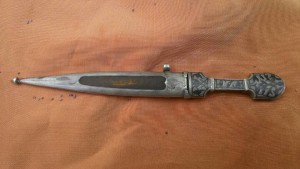 Мини кинжал серебро 84