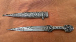 Мини кинжал серебро 84