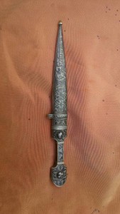 Мини кинжал серебро 84
