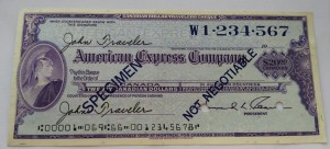 Canadian dollar travelers cheque 20$ specimen