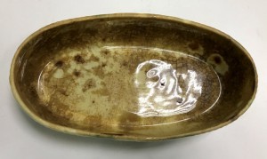 Агитационная довоенная фаянсовая шкатулка. Женщина-колхозниц