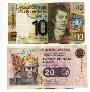 Шотландия -  10 и 20 фунтов стерлингов