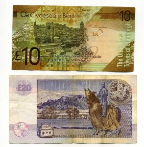 Шотландия -  10 и 20 фунтов стерлингов