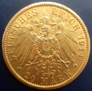 20 марок 1914г  Пруссия