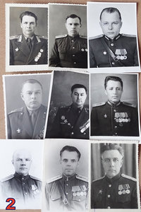 Три лота по 9 фото офицеров с наградами
