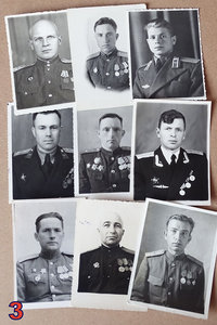 Три лота по 9 фото офицеров с наградами