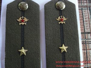 Погоны. Длина 16см Младший лейтенант-ВОСО 1955год