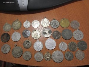 подборка медалей и жетонов с конца 19 - начало 20 века