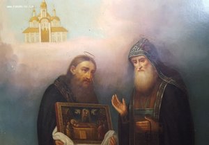 Икона Преподобные Антоний и Феодосий Печерские.