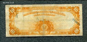 США 10$ 1907 год Gold certificate золотой сертификат