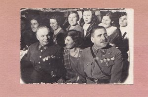 В.К.Блюхер,А.И.Егоров на совещании жён комсостава РККА. 1936