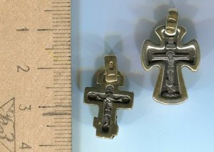 Крестики. Серебро, позолоченное.