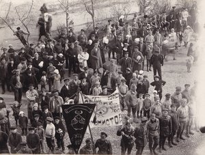 Старая Москва. Рабочие Кр.Пресни на демонстрации. 1921 год.