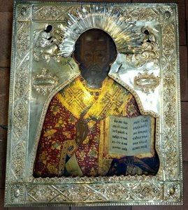 Икона Николай Чудотворец.сер.оклад 84