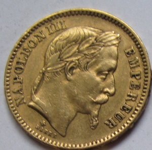 20 франков 1862г. Франция