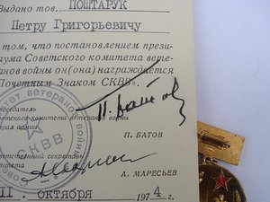 Почетный знак Советский комитет ветеранов войны СКВВ + док