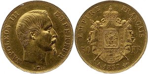 Франция 50 франков 1857 год Наполеон III