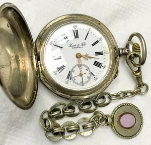 Серебряные карманные часы perret fils brenets. 84-я проба.