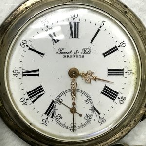 Серебряные карманные часы perret fils brenets. 84-я проба.