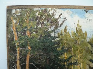 Картина "Дорога в лесу", холст, масло.