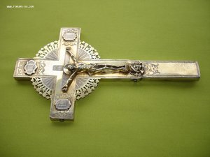 Серебрянный крест. Размер: 27см x 15см x 1,0см. Вес-344гр.