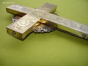 Серебрянный крест. Размер: 27см x 15см x 1,0см. Вес-344гр.
