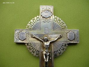 Серебрянный крест. Размер: 27см x 15см x 1,0см. Вес-344гр.