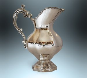 Большой кувшин, цветочный орнамент, Испания, серебро!