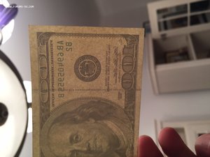 Бракованная купюра 1996 года 100 долларов США