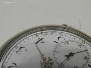 Хронограф в серебре 800+цепь 84 на ходу