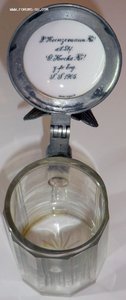 Пивная кружка 1905г,  стекло+фарфор+цинк