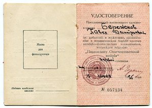 Док Партизан 1 степени