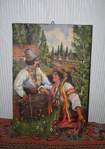 Марийская картина "Свидание" 1957 год,художник Л.В.Саввин