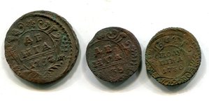 Денга 1749 на кружке полушки