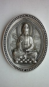 Буддийская иконка, бронза , серебрение