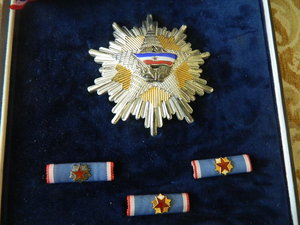Югославия орден флага 1 ст +коробка серебро