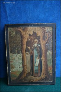 Икона Преп. Тихон Калужский Чудотв. Хромолитография по жести