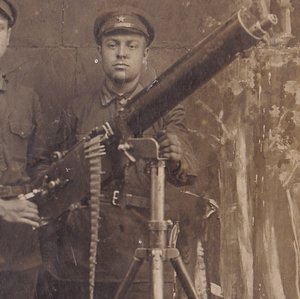 25-я Чап. див. Расчёт у пулемёта для стрельбы по возд.целям.